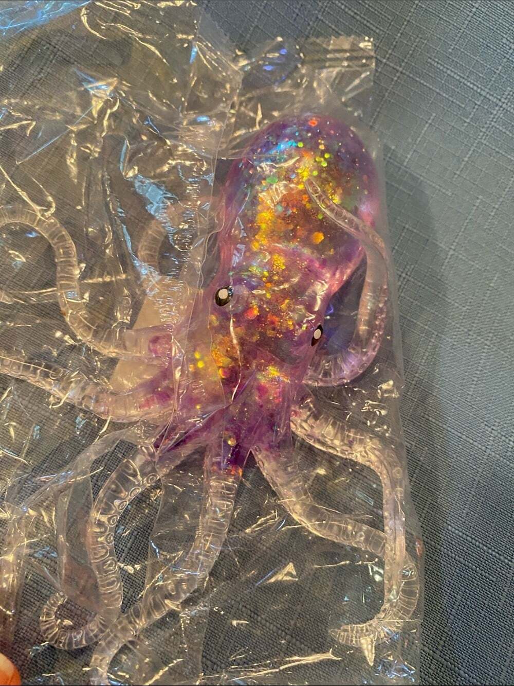 Colorful Purple Glitter Octopus Squishy